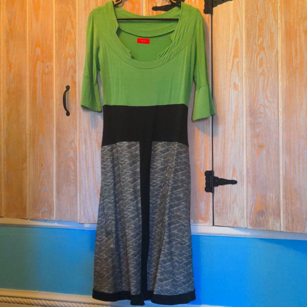 Rare artisan dress with unique neck line